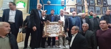 حضور پهلوان حاج محمد رضا طالقانی در جمع ورزشکاران زورخانه ای و پیشکسوتان کشتی همدان