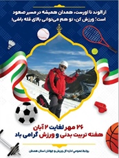 ابتکار روابط عمومي اداره‌کل ورزش و جوانان همدان در ترویج فرهنگ ورزش با شعارهای انگیزشی و تصاویر قهرمانان