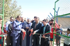 افتتاح زمین چمن مصنوعی روستای قره‌آقاج