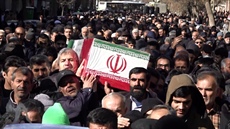 تشییع دو شهید حملات تروریستی اغتشاشگران در همدان