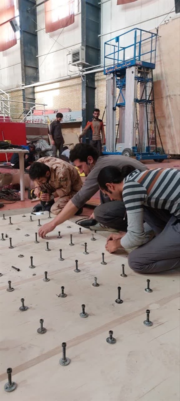 آماده‌سازی سالن سنگ‌نوردی همدان برای استقبال از مسابقات جام فجر