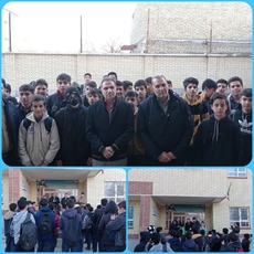 دیدار ریاست اداره ورزش و جوانان شهرستان ملایر  با دانش آموزان مدرسه راهنمایی روستای زمان آباد