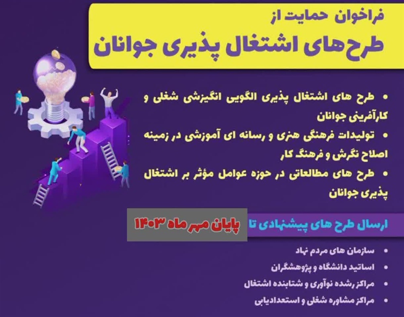 « فراخوان حمایت از اجرای طرح های اشتغال پذیری جوانان »