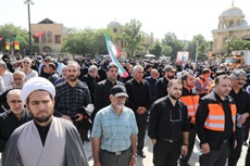 حضور مدیرکل و کارکنان ورزش و جوانان استان همدان در مراسم تشییع پیکر سپهبد شهید علی شادمانی