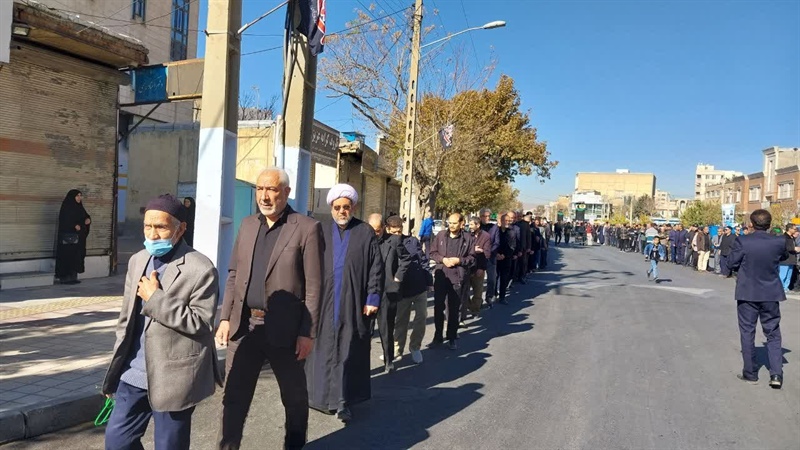 سوگواری جامعه ورزش شهرستان ملایر در مراسم عزاداری بانوی دوعالم حضرت فاطمه زهرا سلام‌الله‌علیها