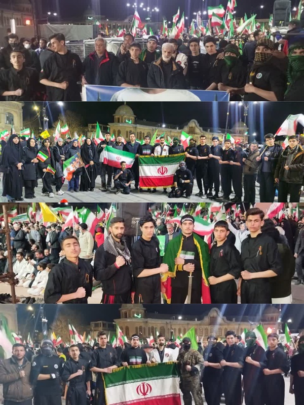 اجتماع حماسی ورزشکاران و جوانان همدانی در میدان امام(ره)