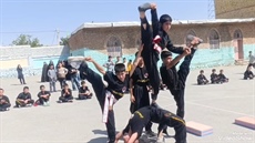 برگزاری همایش کونگ فو در مدرسه شهید باهنر روستای منگاوی شهرستان ملایر