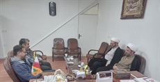 دیدار امام جمعه موقت و مسئول شورای اقامه نماز شهرستان با رئیس و کارکنان اداره ورزش و جوانان کبودراهنگ