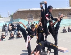 برگزاری همایش کونگ فو در مدرسه شهید باهنر روستای منگاوی شهرستان ملایر
